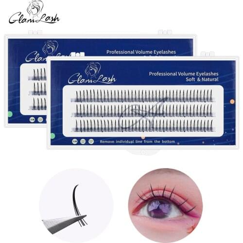 GLAMLASH False Eyelashes Extension A/M Shape Volume cluster natural soft and comfortable lash Makeup Tools