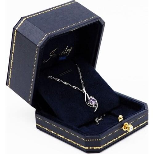 Jewellery boxes and packaging leather paper jewelry organizer gift box Small pendant case