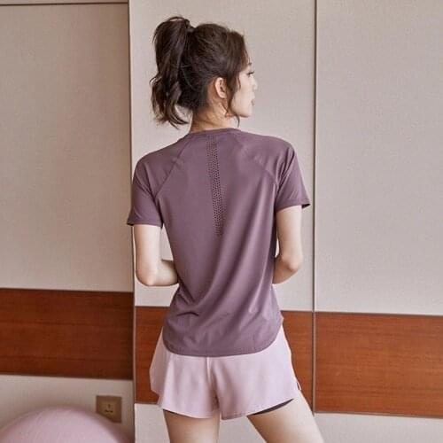 Yoga Crop Top Sports T-shirt Womens Short Sleeve Running Yoga Jacket Womens Top Deportivo Mujer Camisetas