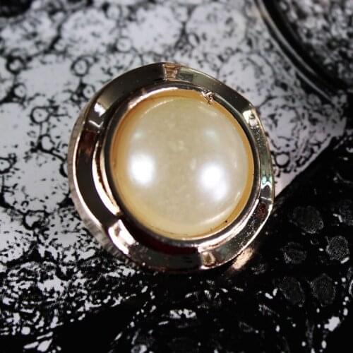 10pcs 15-22mm Rose Gold Plating Round Buttons Pearl Clothing Bridal Antique Ornament Needlework Accessories Snap Vintage Buckle