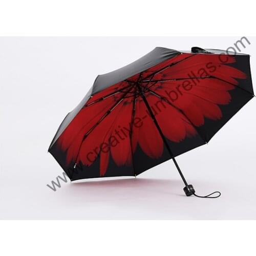 Buy 3pcs get 1 pc free 240T pongee 5 times black coating UV protecting alloy fiberglass real double layers daisy mini parasol