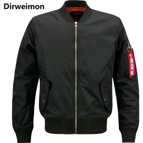 Dirweimon 2020 Spring autumn jacket men fat guy large size mens sports casual collar jacket Air Force pilot mens 7XL 8XL