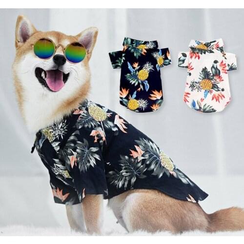 Summer Dog Clothes Hawaii Shirt Beach Vest Pet Clothing For Small Medium Dogs Shiba French Bulldog Chihuahua Puppy Outfit