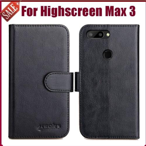 Hot! Highscreen Max 3 Case 5.95" 6 Colors Flip Soft Leather Phone Wallet Cover For Highscreen Max 3 Case Card Slots