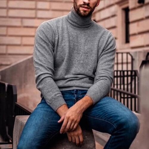 2021 New Autumn Winter Men Sweater Turtleneck Solid Casual Plus Size Sweater Men Brand Long Sleeve Warm Slim Knitted Pullovers