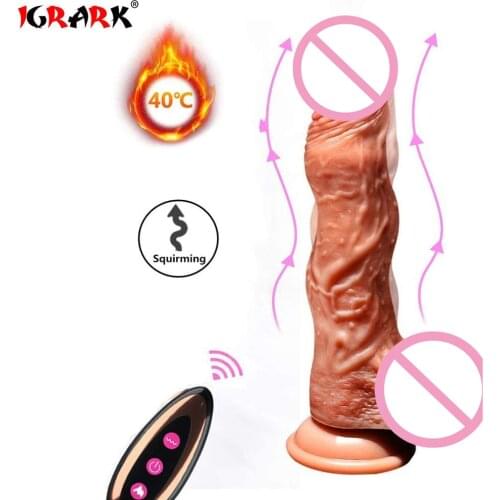 New Wireless Remote Rotation Telescopic Dildo Vibrator Sex Toys For Women Soft Realistic Penis G Spot Vagina Female Masturbation