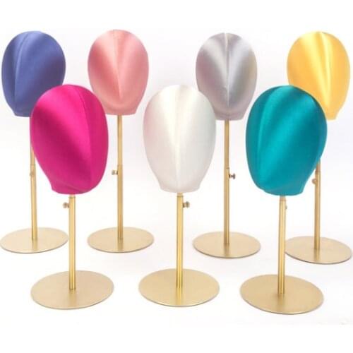 New Style Hot Sale Color Satin Head Model Female Hat Necklace Earring Display Head Mannequin