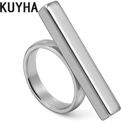 Open Rings For Women Men Irregular Geometric Shape Creative Design Lady Fashion Stainless Steel Jewelry Present For Her