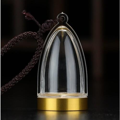Tibetan Gawu Box Necklace Mens and Womens Acrylic Transparent Pendant Can be Stored