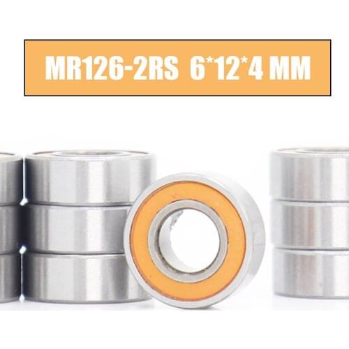 MR126RS Bearing 10PCS 6x12x4 mm ABEC-3 Hobby Electric RC Car Truck MR126 RS 2RS Ball Bearings MR126-2RS Orange Sealed