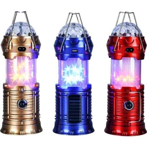 4 Modes Portable Solar LED Shining Stars Lantern Handheld Lamp Crystic Ball Stage Search Emergency Light For BBQ Camping Hiking