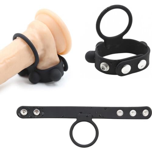 Adjustable Silicone C Penis Ring Ball Strecher Cock Rings Male Scrotum Bondage Delay Sex Ring Adult Sex Toys for Men Penis Cage