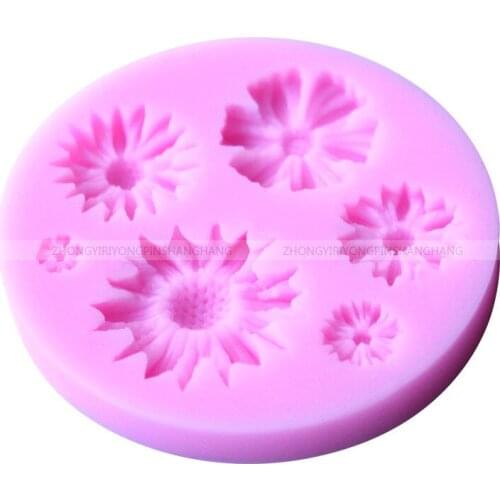 DIY Cake Mold Small Sunflower Inverting Sugar Silica Gel Mold C095