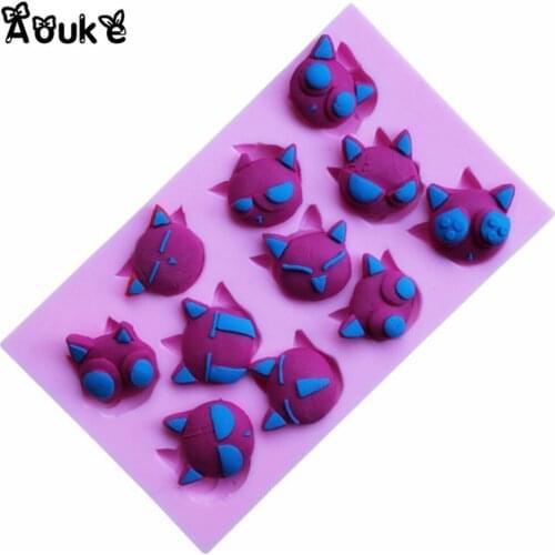 Cartoon Little Monster Shape Cake Decoration Silicone Mold Chocolate Fondant Molds Embossed Mould DIY Kitchen Baking Tools