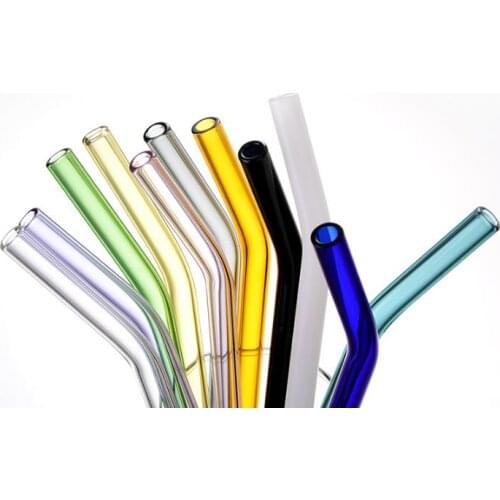 Drink Straws Bent color Drinking Glass Straws For Barware