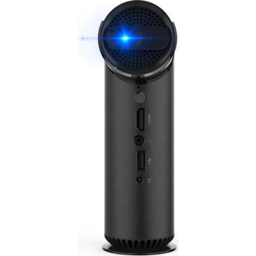 Unique style cylindrical mini smart projector black and silver