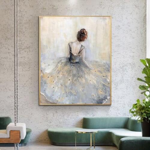 Vintage Elegant Dance Girl Canvas Paintings for Interior Prints Woman Figure Poster Wall Art Modern Home Decor Frameless Picture