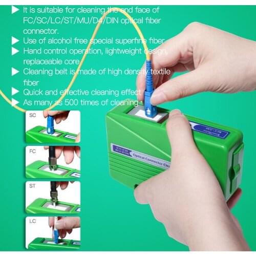 Optical Fiber Connector Cleaner KCC-55 Fiber Conector Cleaning Box SC/FC/ST/LC/MU/D4/DIN Cassette 500 Times Cassette Cleaner