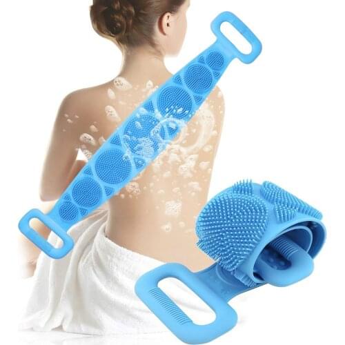 Magic Silicone Brushes Bath Towels Rubbing Back Mud Peeling Body Massage Shower Extended Scrubber Skin Clean Shower Brushes