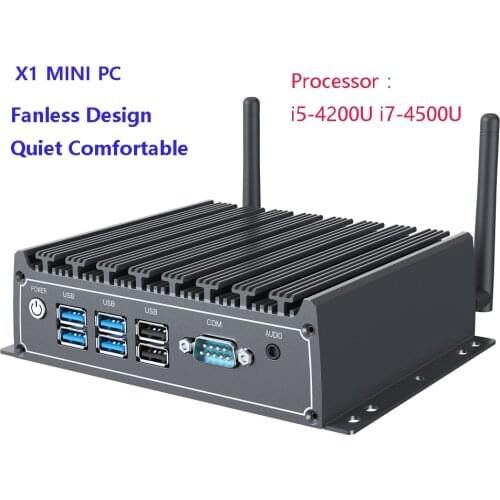 X1 Mini PC Intel Core i5-4200U i7-4500U Industrial Desktop Computer Windows 10 8GB RAM 256GB 512GB SSD Dual Lan Gaming PC 1000M