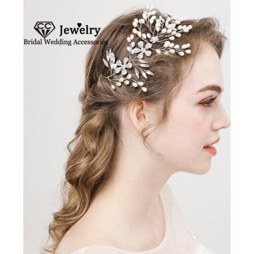 CC Hairbands for Women Wedding Hair Accessories Bridal Hairwear Engagement Jewelry Pearl Headbands High Quality Headpiece HS121