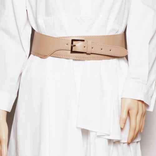 Wide belt womens coat skirt suit accessories black belt with sweater decoration dress waist closure