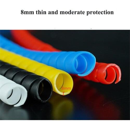 1M 8mm Spiral Wire Wrap Spiral Tube Flame Retardant Cable Colorful Packing Cable Sleeves Winding Tube For Scooter M365