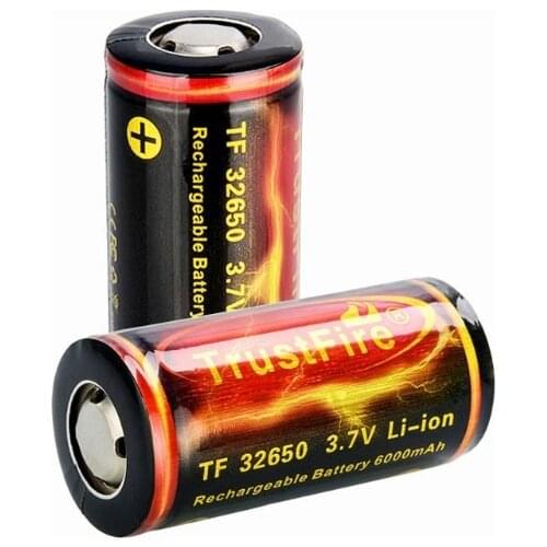 1Pc Flat Top 32650 6000mAh Li-ion 3.7V Rechargeable Lithium Battery for Flashlight and More Digital Products