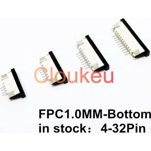 10Pcs FPC 1.0MM Drawer type Bottom Contact Connector 4P 5P 6P 7P 8P 9P 10P 12P 14P 16P 18P 20P 22P 24P 26P 28P 30P 32P