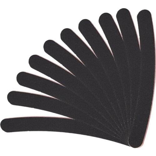 10pcs Professional Slim Sandpaper Nail Files Silicone Crescent Grit Artificial Nail Tips Tools Disposable Cuticle Remover Callus