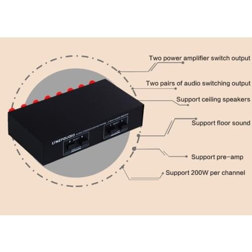 2 In 2 Out Passive Power Amplifier Audio Switcher Speaker Switch Splitter Comparator No Loss In Sound Quality 6 Channels 200W