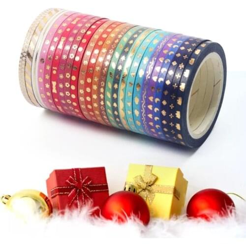 24 Rolls Washi Tape Set Colorful Wide Foil Gold Flower Thin Decorative Masking Washi Tapes for Journal Scrapbook Planner