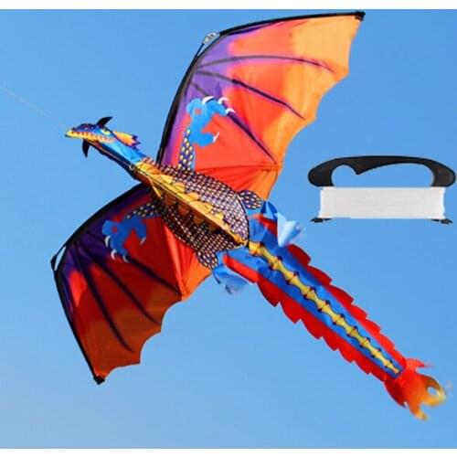 3D Dragon 100M Kite Single Line With Tail Kites Outdoor Fun Toy Kite Family Outdoor Sports Toy Children Kids