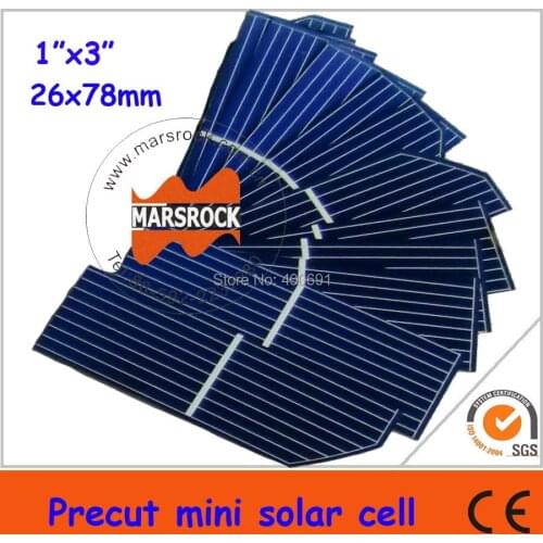 600pcs 0.375W 26x78mm 1x3 inch small Monocrystalline Solar Cell for DIY solar panel higgest efficiency--- A grade free shipping