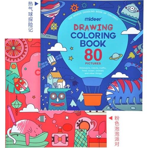 Random Kids Children Drawing Coloring Book 80 Pictures Animal Fruit Ocean Relieve Stress Kill Time Graffiti Painting Book Gift