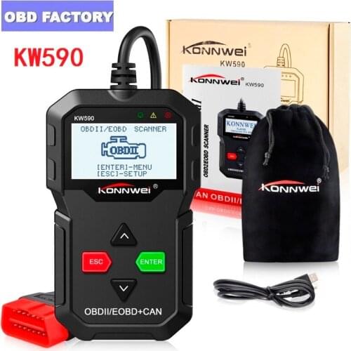 ODB2 Automotive Scanner KW590 OBDll Diagnostic Scanner in Russian Car Code Reader Auto Scanner Better AD310 ELM327