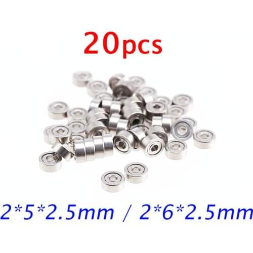 Free Shipping 20 Pcs 520/620 Bearing 5mm/6mm Guide Roller Bearings for Tamiya Mini 4WD RC Car Spare Parts 2*6*2.5mm 2*5*2.5mm