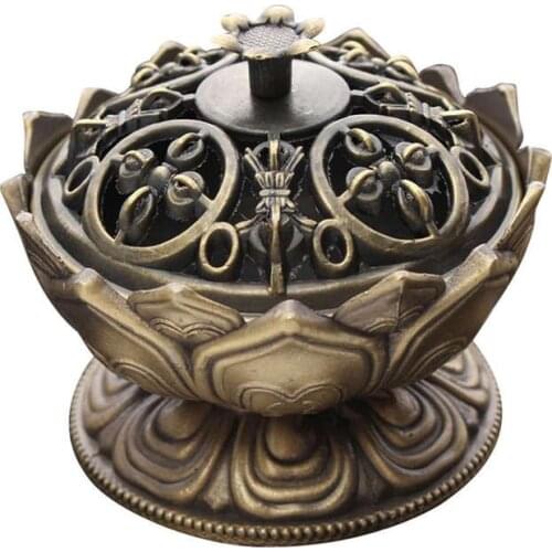 Buddha Incense Burner Lotus Flower Incense Holder Handmade Censer For Buddhist Home Office Decoration