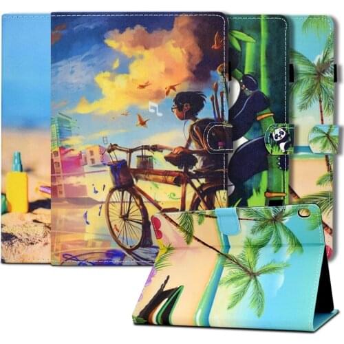 Case For Lenovo M10 Case 10.1" Cartoon PU Leather Stand Wallet Funda Tablet For Lenovo Tab M10 Case TB X505F X505X X605F X605L