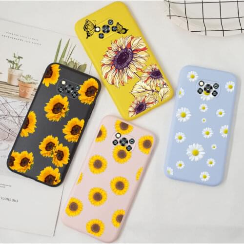 Sunflower Daisy Case For Xiaomi Poco X3 Pro NFC Case Redmi 10X 4G Poco X 3 Case Back Cover Silicone TPU Soft Coque