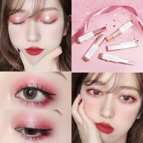 Two-color Gradient Stereo Eye Shadow Stick Pen Eyeshadow Stick Double Color Gradient Shadow Stick Shimmer Glitter Makeup