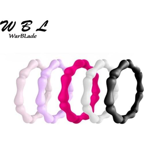 Food Grade FDA Silicone Rings For Fashion Women Wedding Rubber Bands Hypoallergenic Flexible 3mm Bamboo Silicone Finger Rings