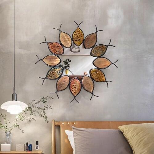 Mediterranean Style Living Room Background Wall Decoration Mirror European Creative Fish Shape Restaurant Art Entrance Mirror