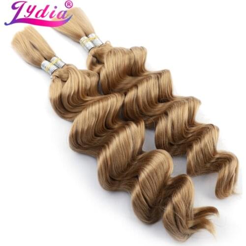Lydia No Weft Loose Deep Synthetic Hair Bundle 18"-24" Bulk 2PCS/Pack Crochet Synthetic Hair Extension Frosted Blonde For Women