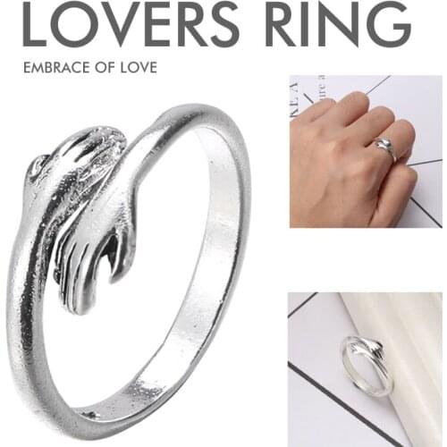 Fashion Love Hug Ring Party Rings Adjustable Tide Flow Open Ring For Women Girls Lover Jewellery Engagement Gift