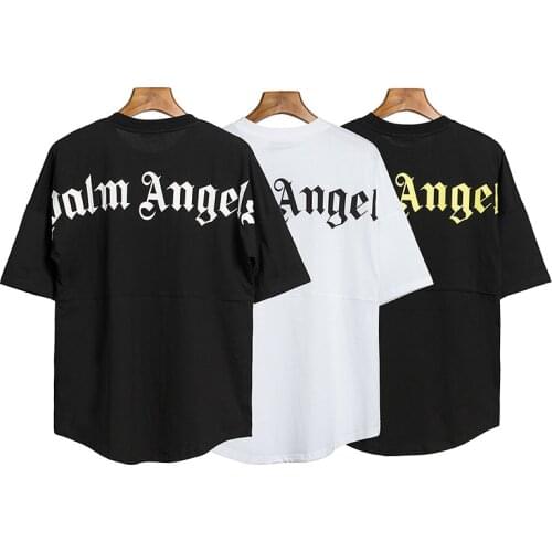 Palm angels 22SS Letter pattern fashion all-match personality letter printed T-shirt Mens and womens short sleeves T-shirt