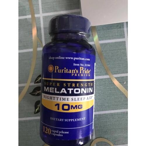 NEW PRIDE--Free shipping Melatonin 10 Mg-120 Caps Night Time Sleep Aid