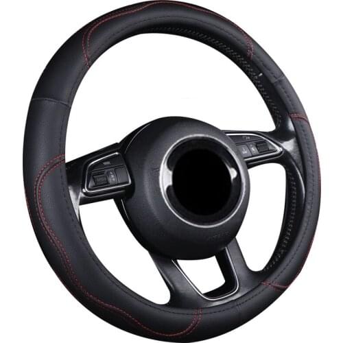 Car Steering Wheel Cover Wrap Aritificial Leather 37-38CM/14.5 "-15" M Size Fit For Kia Lada Toyota HYUNDAI CHEVROLET VW RENAULT