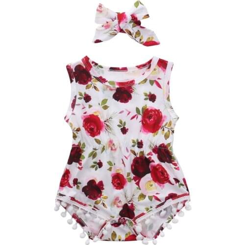 0-24M Newborn Kid Baby Girl Clothes Sleeveless Summer Floral Bodysuit Elegant Cute Sweet Princess Sunsuit Body Top Outfit