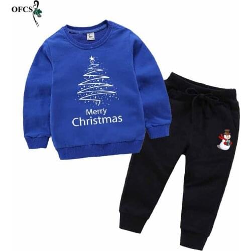 Teenager Clothing Long Sleeve Boys Clothes Girls Children Cartoon suits Hoodie for Kids Sweatshirt +T-shirt 2 PCS Christmas Gift